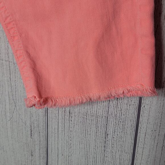 Miss Me Neon Pink Studded Stretch Fleur De Lis Low Rise Bermuda Shorts Size 26 - Picture 5 of 9